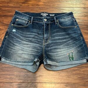 Upcycled Levi’s Denim shorts with embroidered flowers